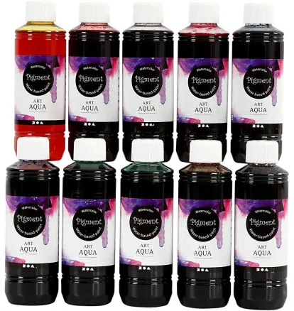 Nestemäinen vesiväri, laj. värit, 250 ml/10 pk.