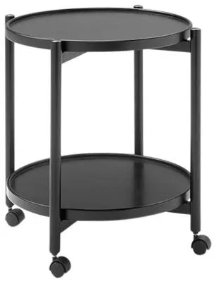 Thomsen Furniture James tarjoiluvaunu - mustaksi petsattu tammi - Ø 50 cm