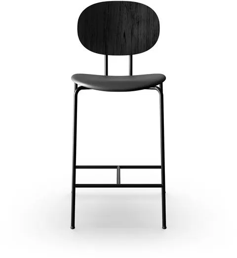 Sibast Furniture Piet Hein Baarituoli Musta Mustasta Tammesta ja Mustasta Nahasta