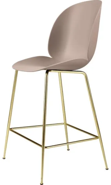 GUBI Beetle Baarituoli H65 Conic Base Messinki Semi Matt/Sweet Pink