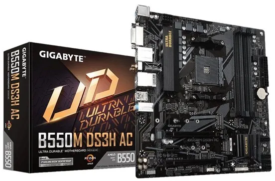 GIGABYTE B550M DS3H AC -emolevy - AMD B550 - AMD AM4 -kanta - DDR4 RAM - Micro-ATX