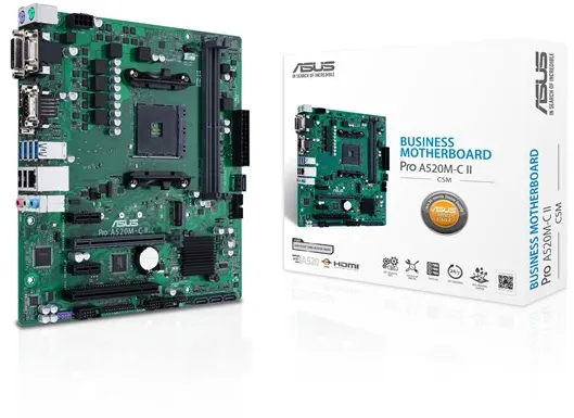 ASUS PRO A520M-C II/CSM Emolevy - AMD A520 - AMD AM4 -liitin - DDR4 RAM - Micro-ATX