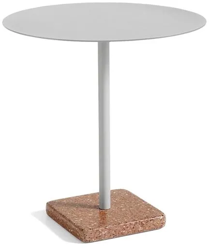 HAY Terrazzo ulkokahvipöytä Ø70 Sky Grey/Punainen Terrazzo