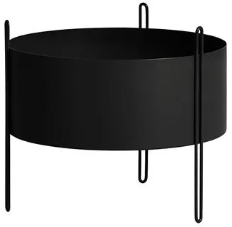 Woud Pidestall Keskikokoinen musta kukkaruukku